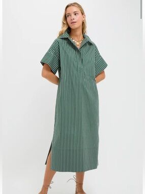 Tuckernuck Pomander Place Green Stripe Reina Dress M